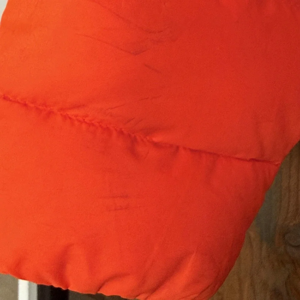 RLX Ralph Lauren Mens Orange Down Puffer Jacket Size S Full Zip Quilted 41381‎